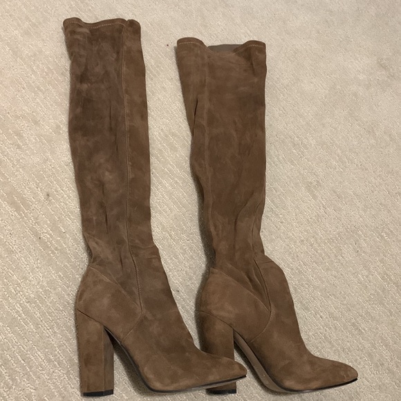 Thigh high faux suede caramel boots - Picture 5 of 5